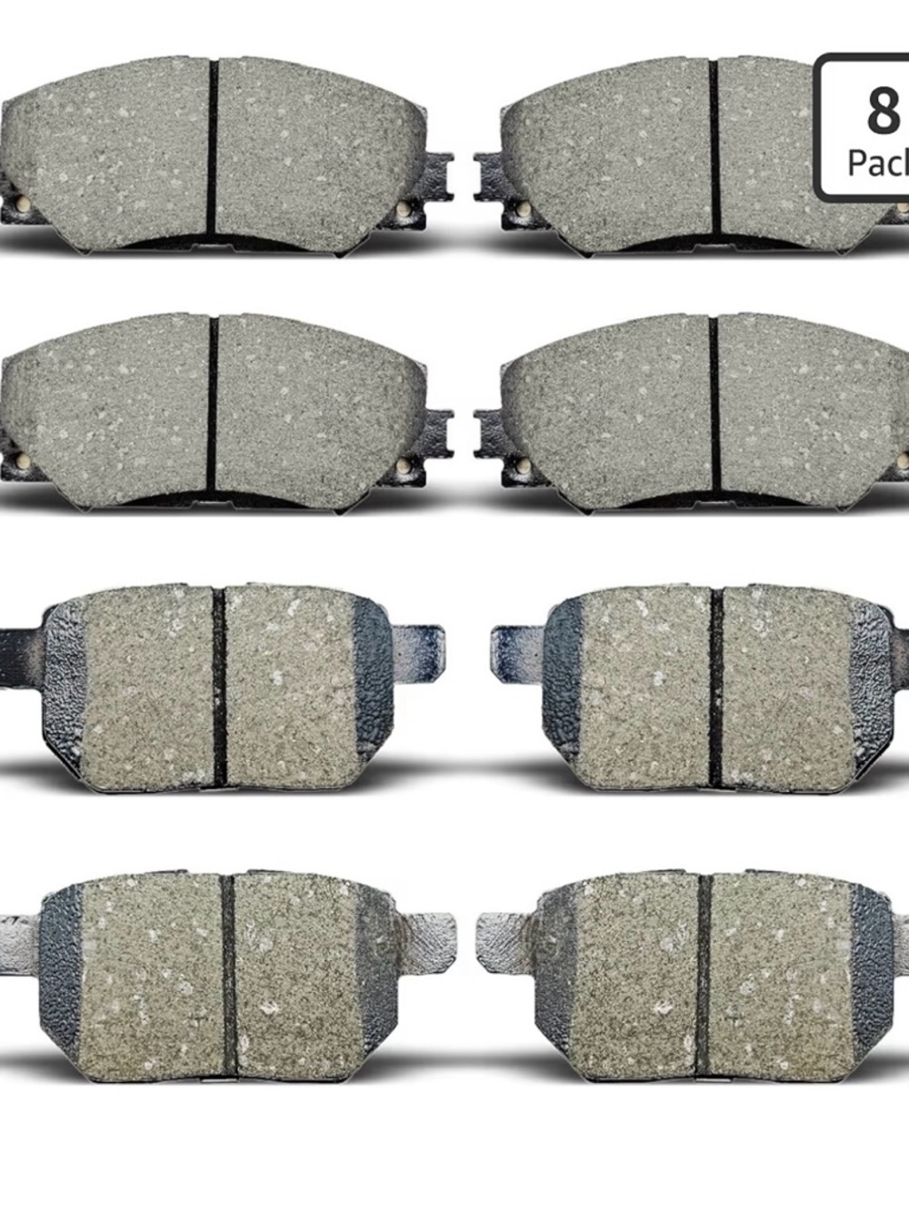 Premium Gray Brake Pad Set - 8 Pack